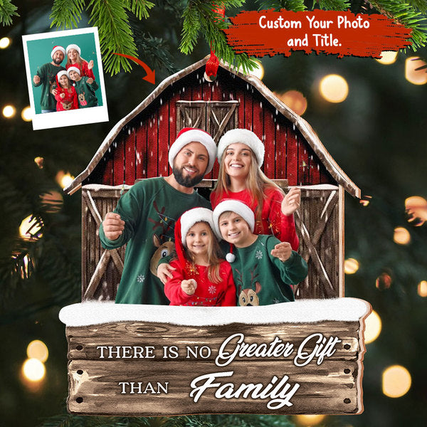 Blisscorners Christmas Gift, Custom Photo And Quote - Personalized Custom Shaped Wooden Ornament - Gift For Family2D Flat LM2111