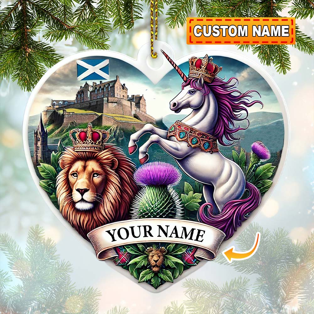 Blisscorners Custom Name Scotland Ornament, Christmas Gift for Scotland Lover52D Flat LM2111