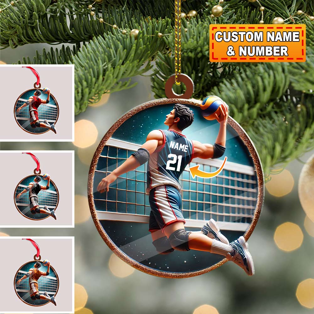 Blisscorners Custom Name and Number Handball Ornament, Christmas Gift for Handball Lover72D Flat LM2211