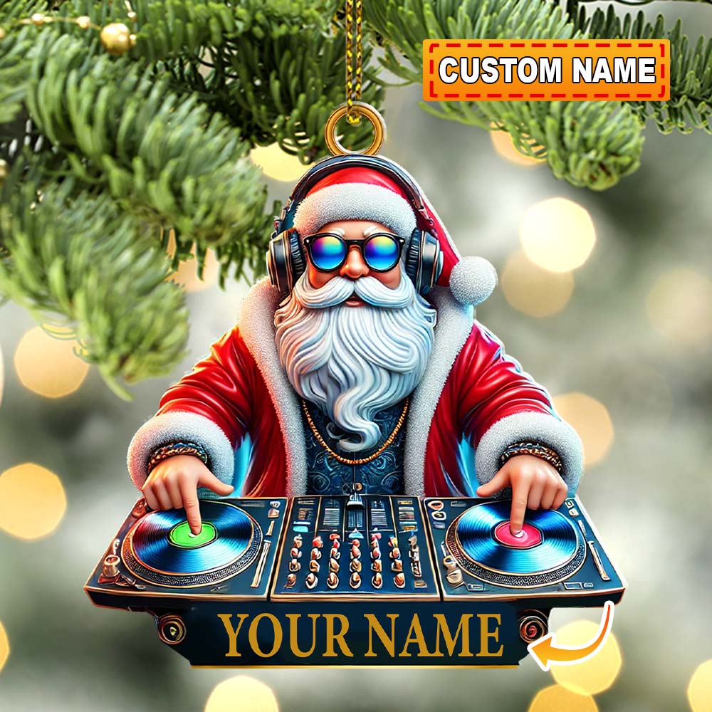 Blisscorners Custom Ornament, Santa DJ Ornament, Christmas Decor2D Flat LM2211