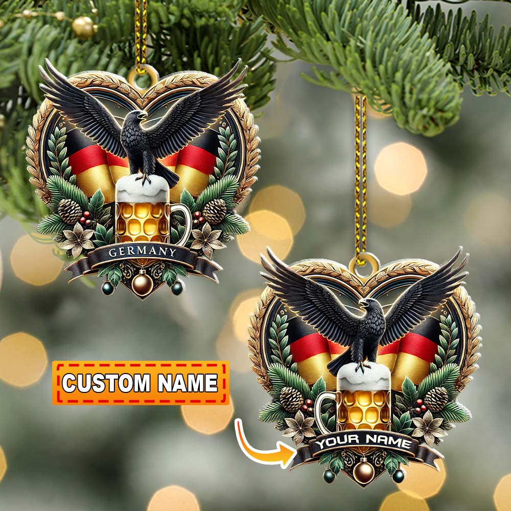Blisscorners Custom Name Germany Ornament, Christmas Gift for Germany Lover2D Flat LM2211