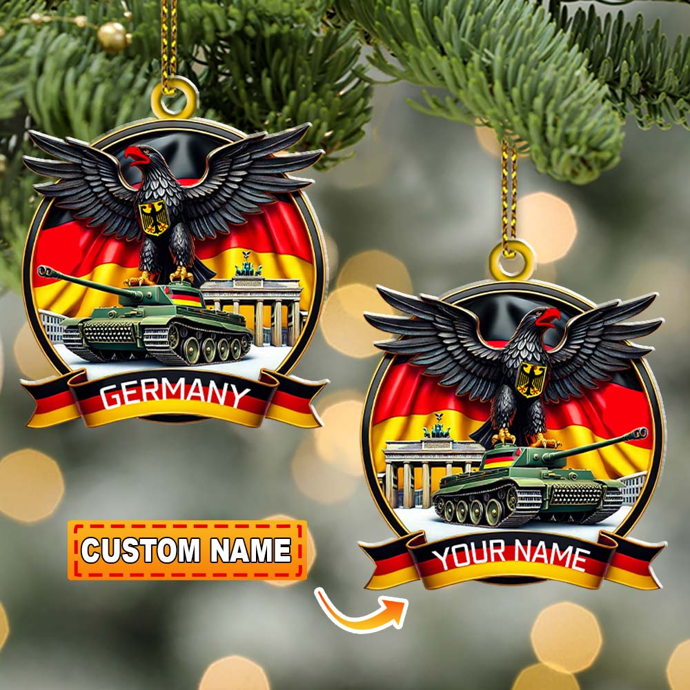 Blisscorners Custom Ornament, Germany Logo Ornament, Christmas Decor2D Flat LM2211