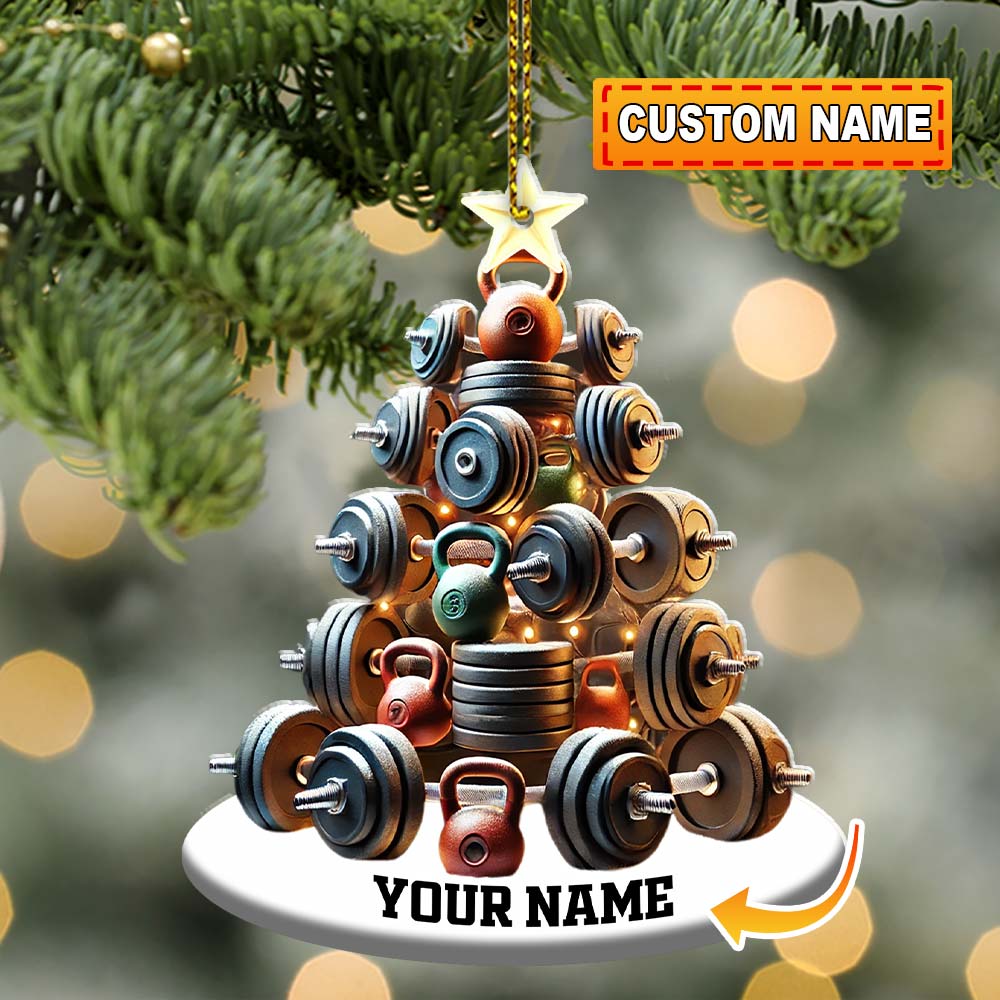 Blisscorners Custom Name Gym Work Out Ornament, Gymnastics Christmas Gift2D Flat LM2211