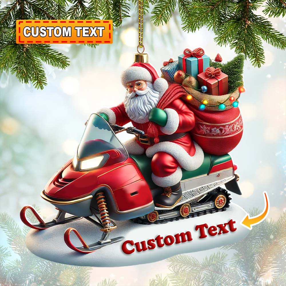 Blisscorners Custom Name Santa Ornament, Christmas Gift Decoration2D Flat LM2211