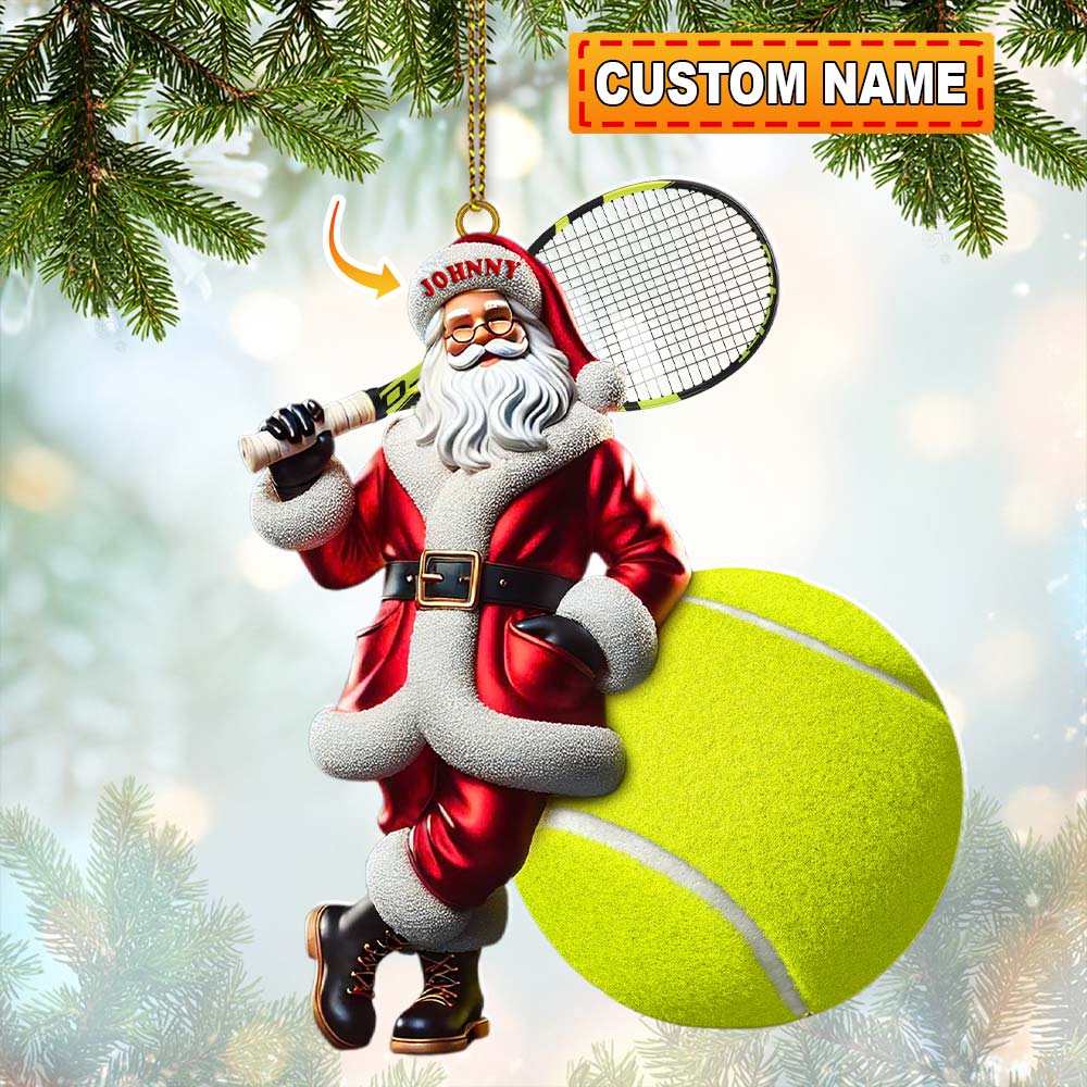Blisscorners Custom Name Tennis Ornament, Christmas Gift for Tennis Lover2D Flat LM2111
