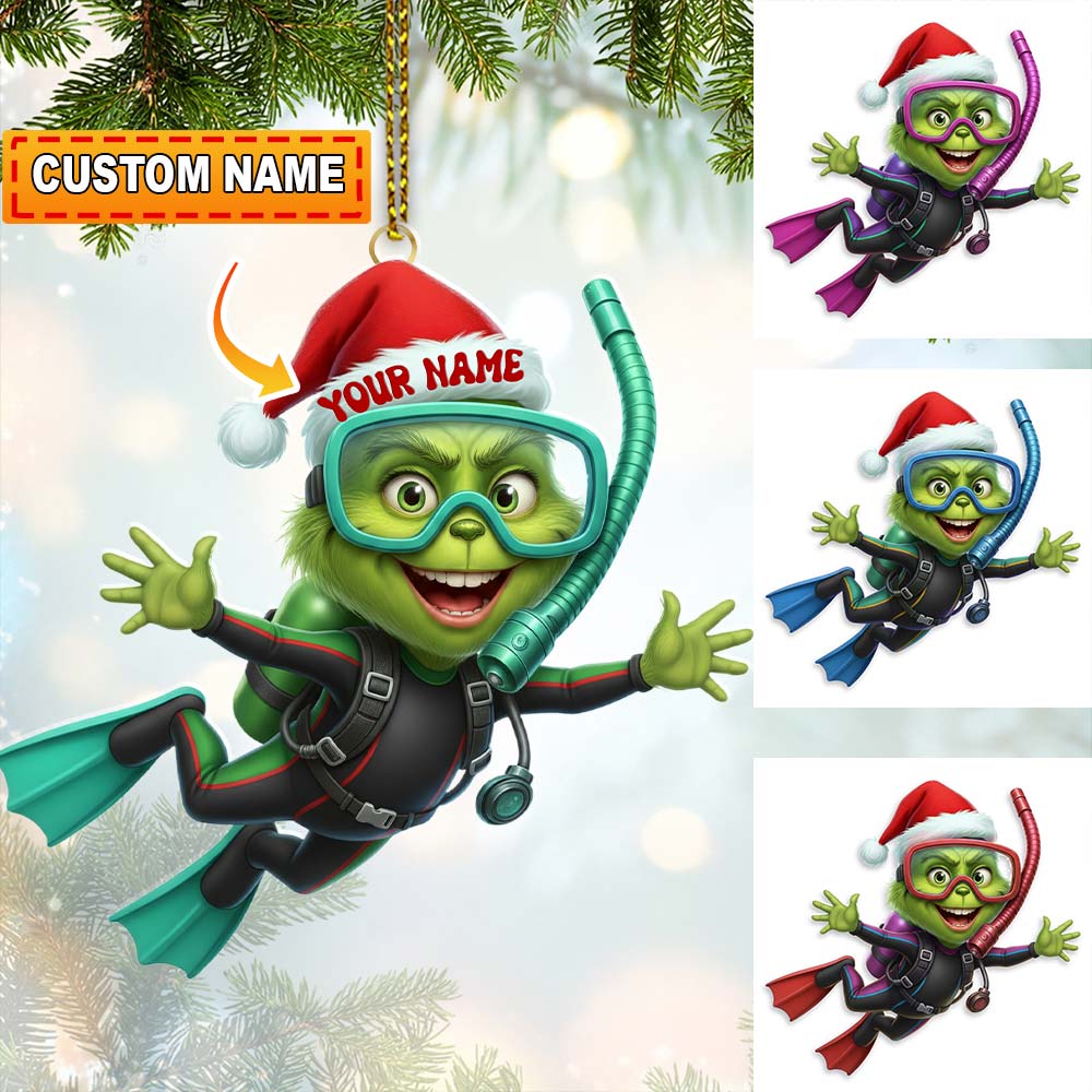 Blisscorners Diver ELF, Home Decor, Christmas Ornament, Personalized Ornament2D Flat LM2111