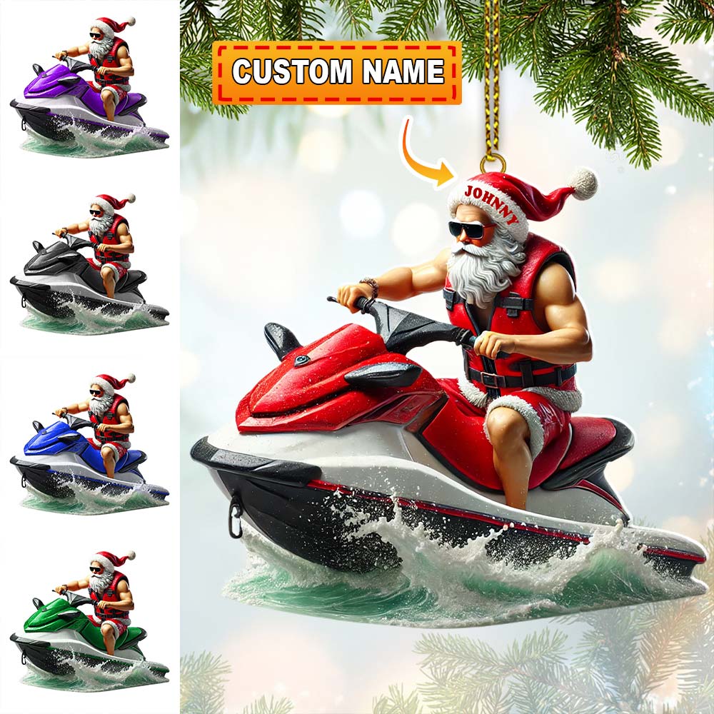 Blisscorners Custom Name Santa Jeski Ornament, Santa Christmas Gift2D Flat LM2111