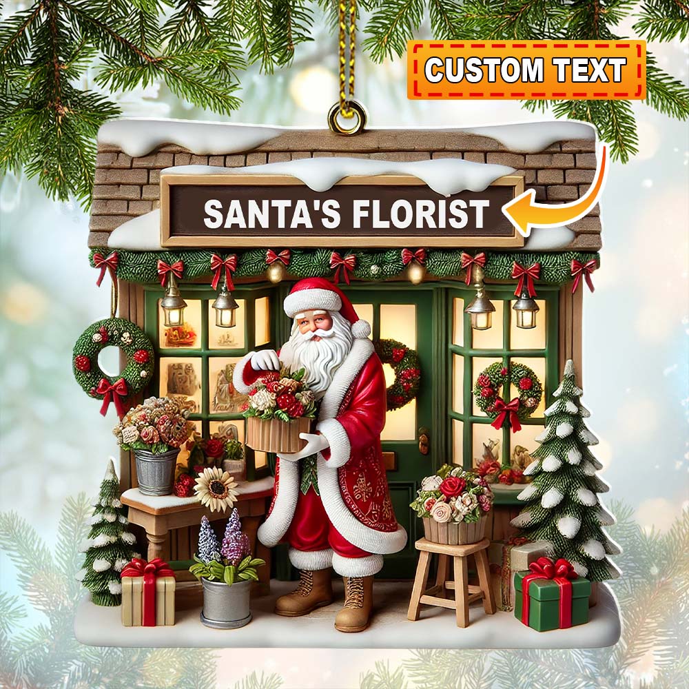 Blisscorners Santa's Florist Christmas Ornament, Personalized Ornament2D Flat LM2211
