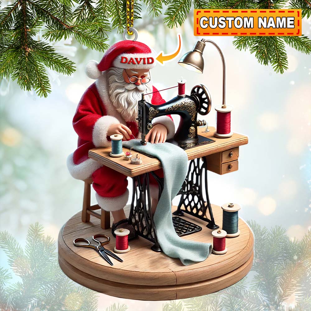 Blisscorners Tailor Santa Christmas Ornament, Personalized Ornament2D Flat LM2211