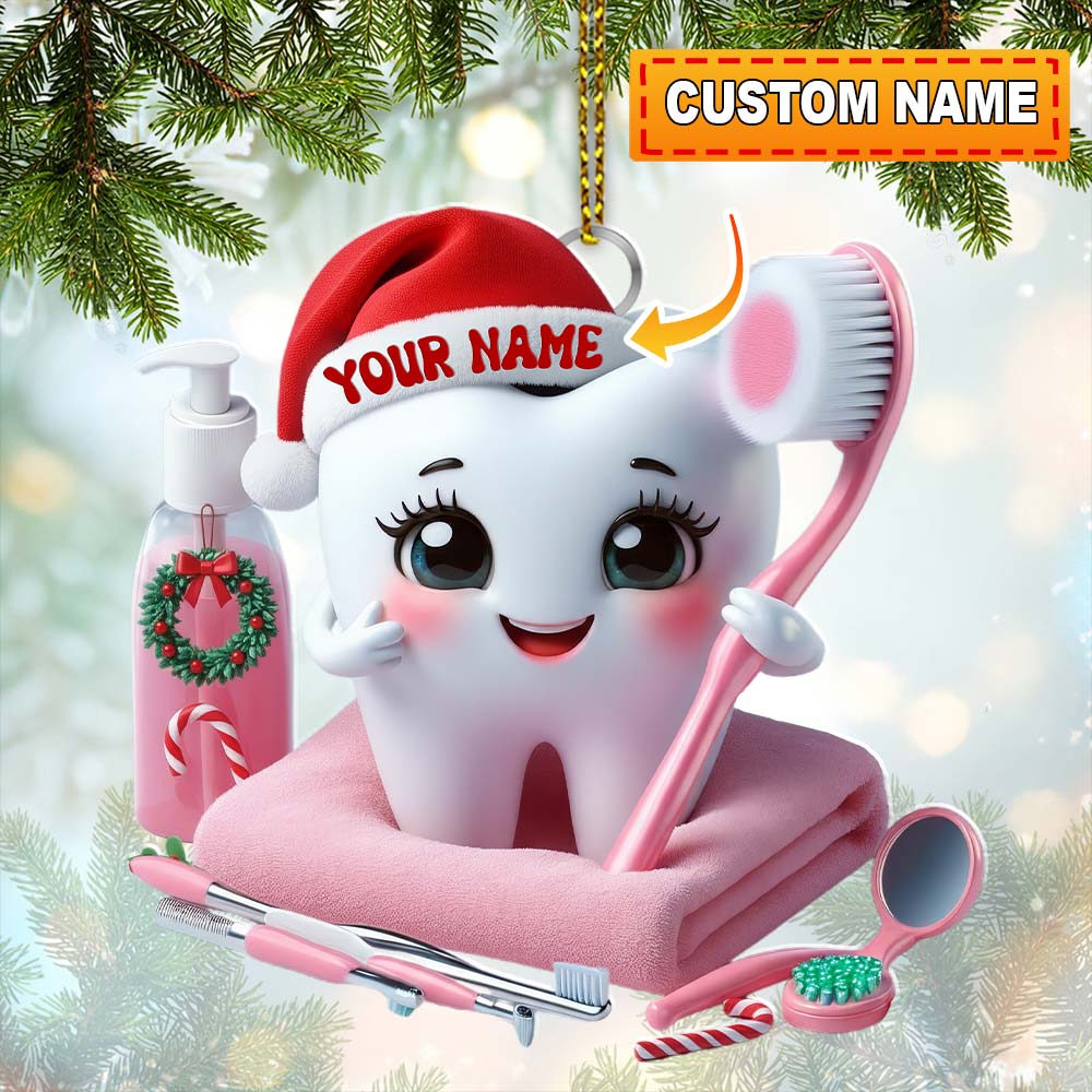 Blisscorners Christmas Dentist, Home Decor, Christmas Ornament, Personalized Ornament2D Flat LM2111
