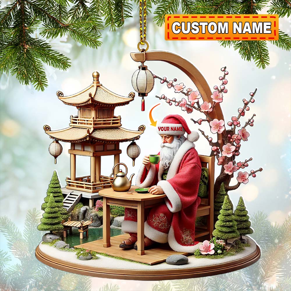 Blisscorners Custom Name Japan Santa Ornament, Japan Lover Christmas Gift542D Flat LM2111
