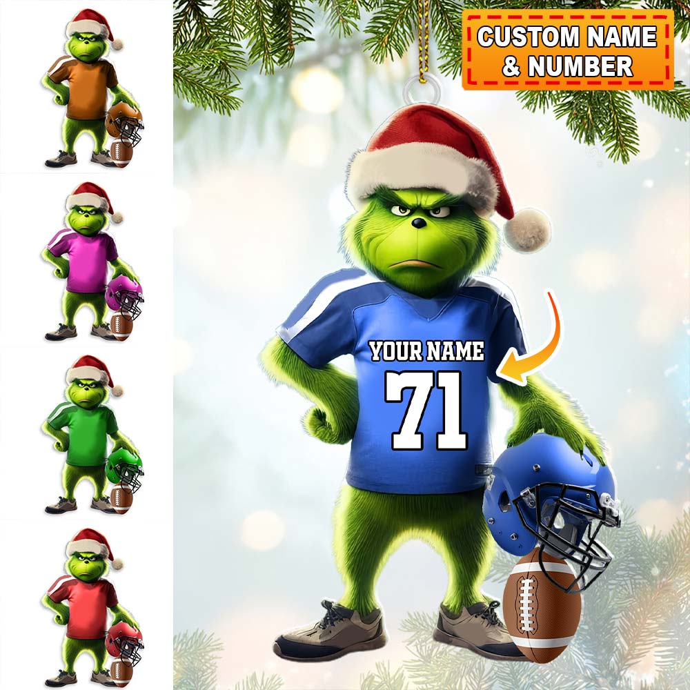 Blisscorners Custom Name Rugby Football Ornament, Rugby Football Lover Christmas Gift512D Flat LM2111