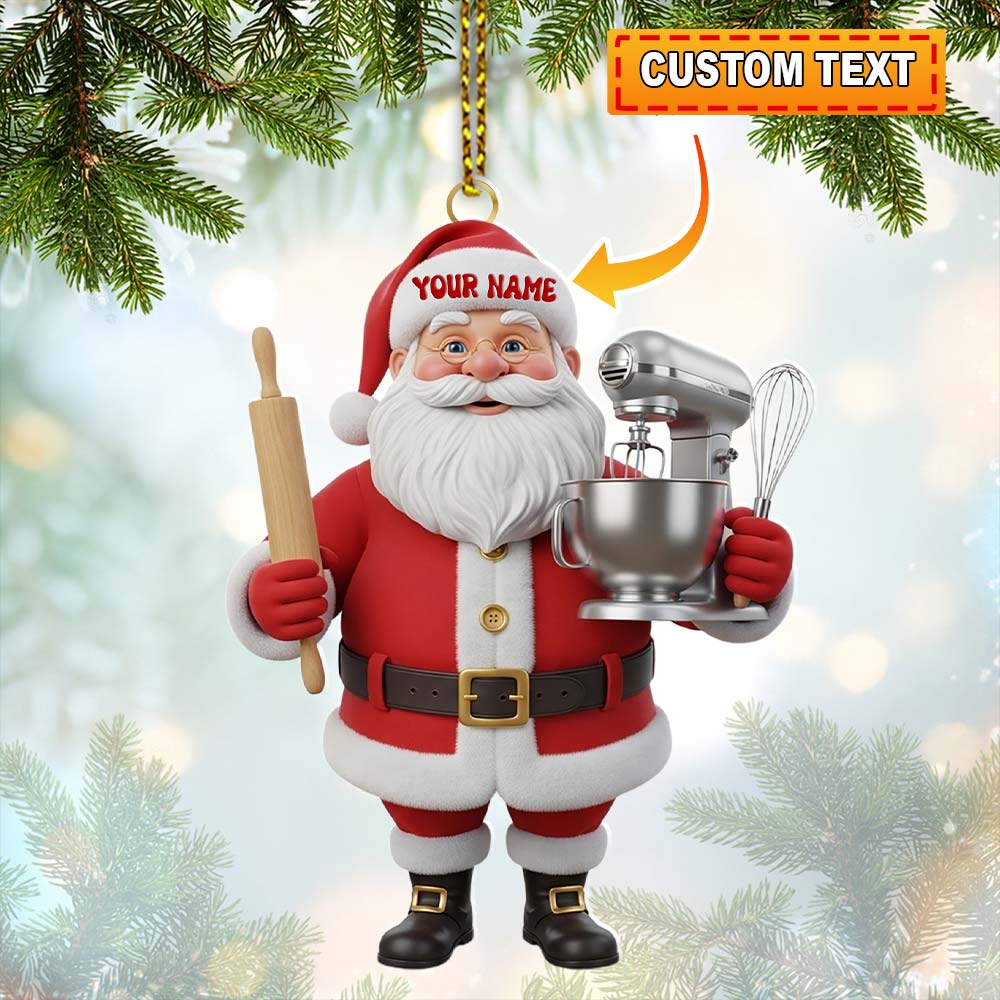 Blisscorners Santa Chef, Home Decor, Christmas Ornament, Personalized Ornaments2D Flat LM2111