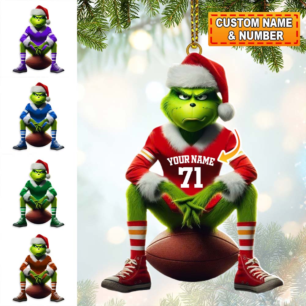 Blisscorners Custom Name and Number Rugby Ornament, Rugby Lover Christmas Gift2D Flat LM2111