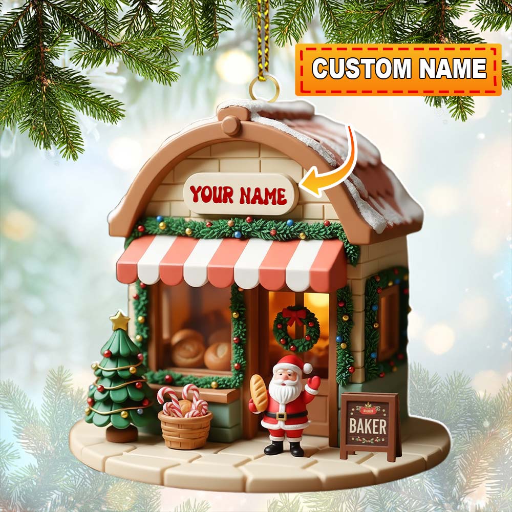 Blisscorners Santa Baker, Home Decor, Christmas Ornament, Personalized Ornament2D Flat LM2111