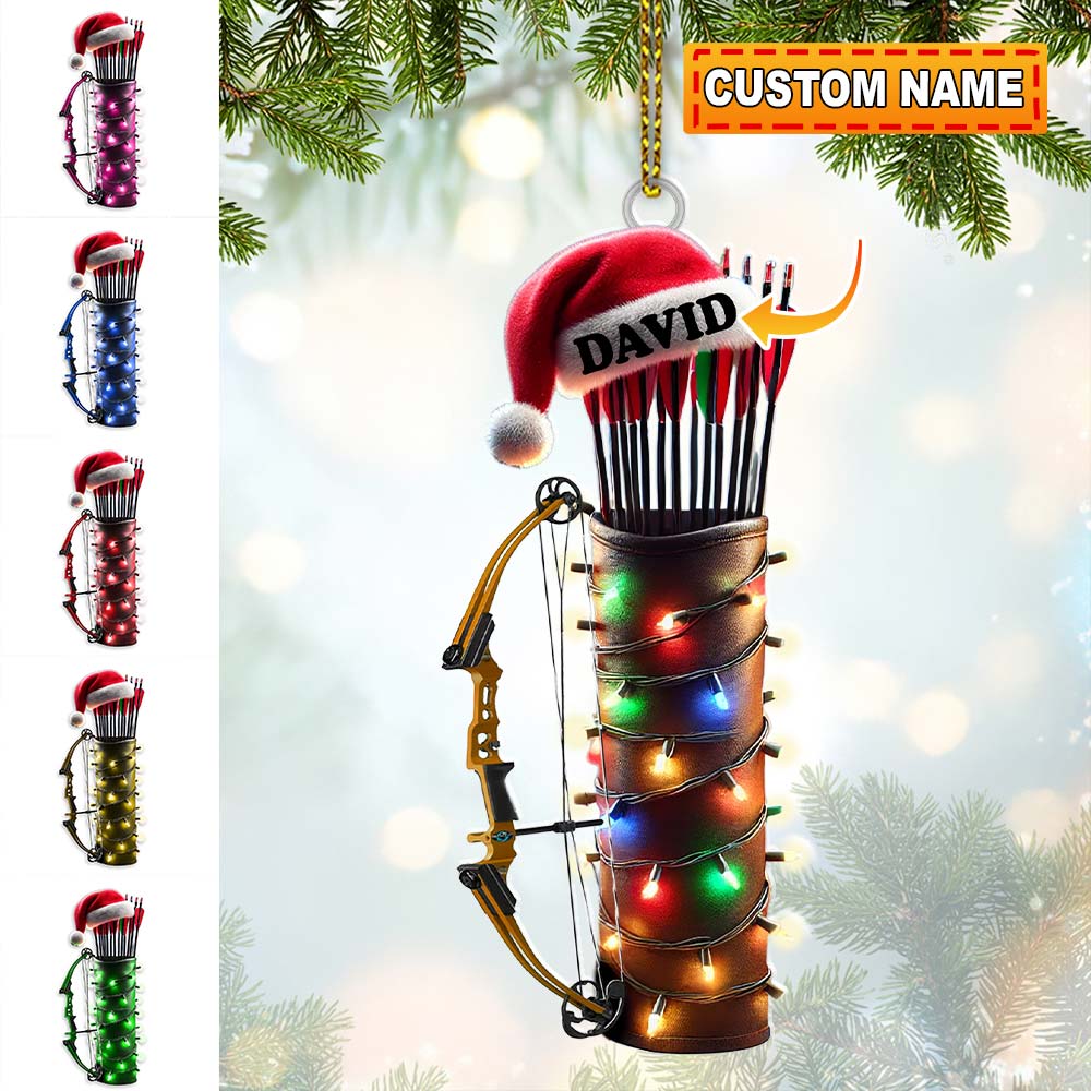Blisscorners Custom Name Archery Ornament, Archery Christmas Gift Decoration2D Flat LM2111