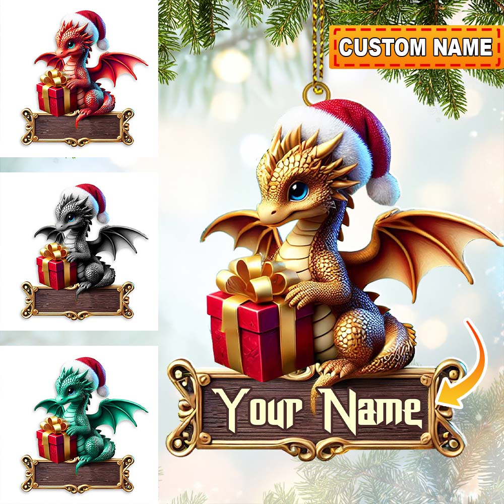 Blisscorners Custom Little Dragon Ornament, Personalized Ornament2D Flat LM2211