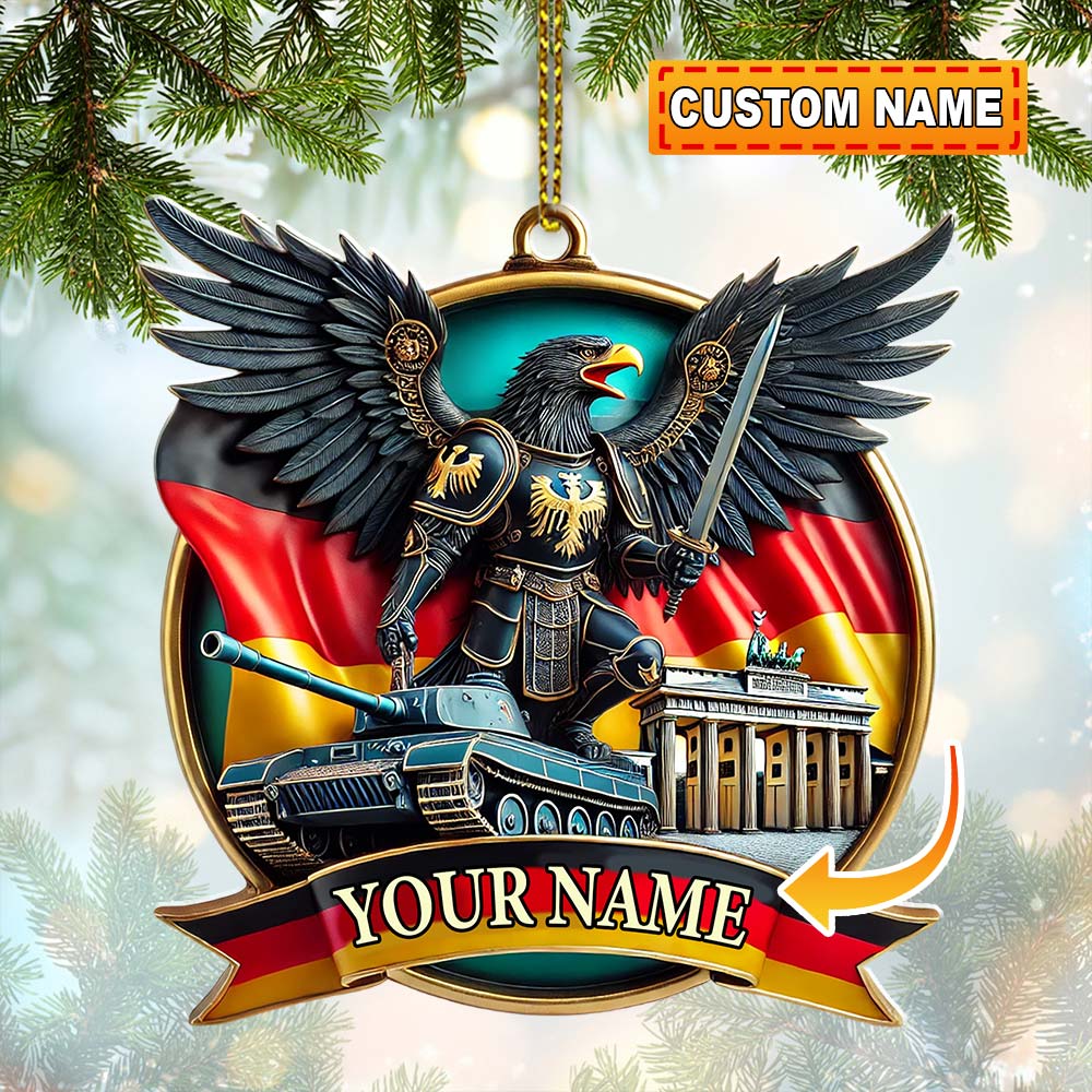 Blisscorners Custom Name Germany Ornament, Christmas Gift for Germany Lover2D Flat LM2111