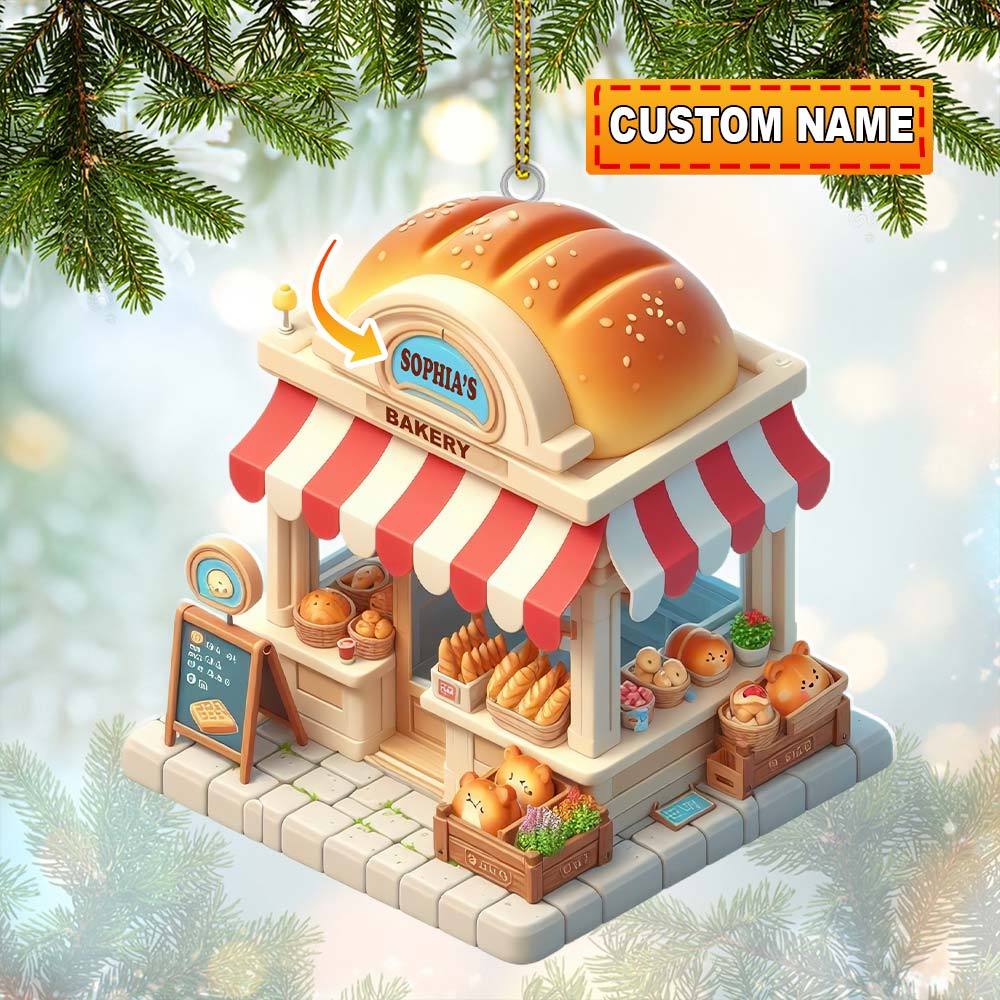 Blisscorners Bread Bakery Christmas Ornament, Personalized Ornament2D Flat LM2211