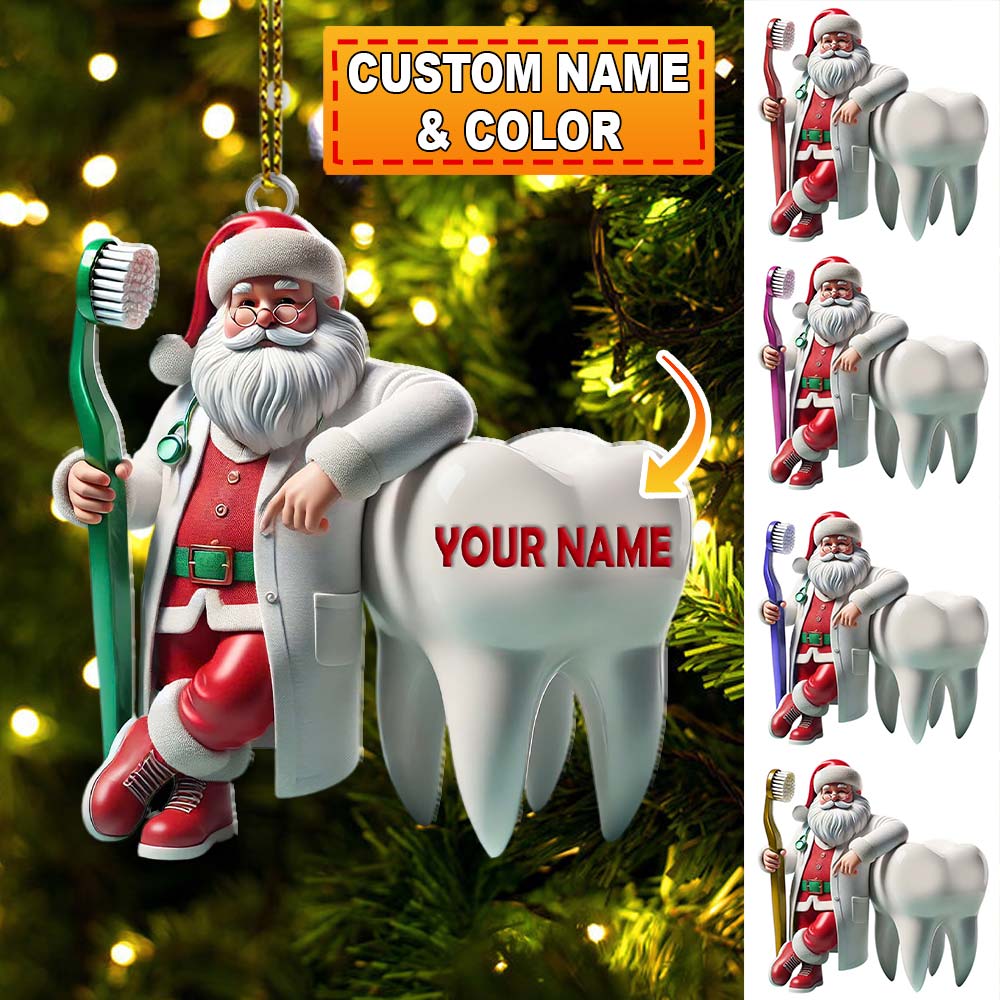 Blisscorners Custom Name Dentist Ornament, Dentist Christmas Gift32D Flat LM2111