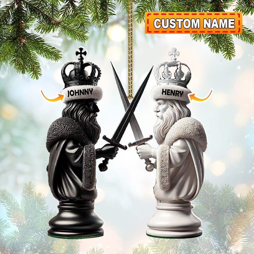 Blisscorners Custom Name Chess Ornament, Chess Lover Christmas Gift2D Flat LM2111