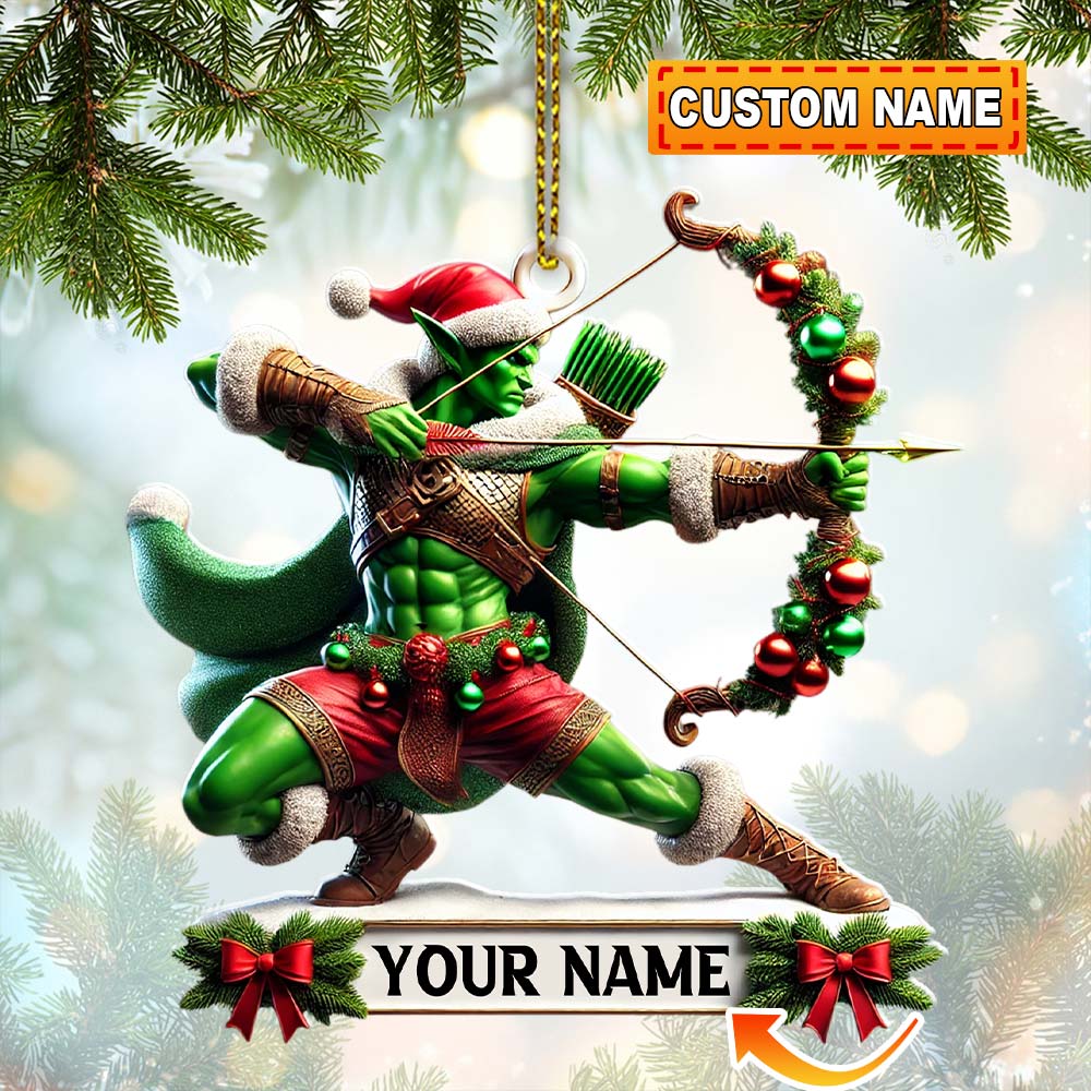 Blisscorners Christmas ELF Archery Ornament, Personalized Ornament2D Flat LM2211