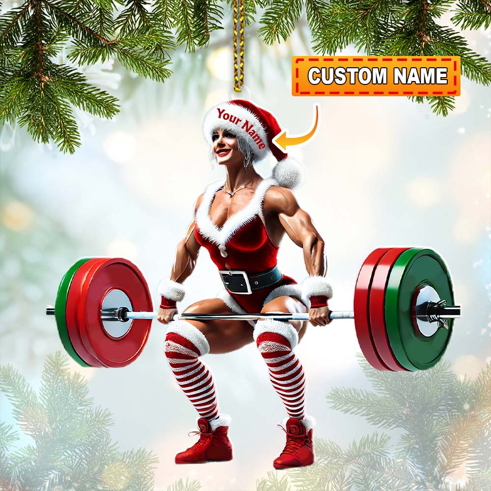 Blisscorners Custom Name Woman Gym Ornament, Gymnastics Christmas Decoration2D Flat LM2111