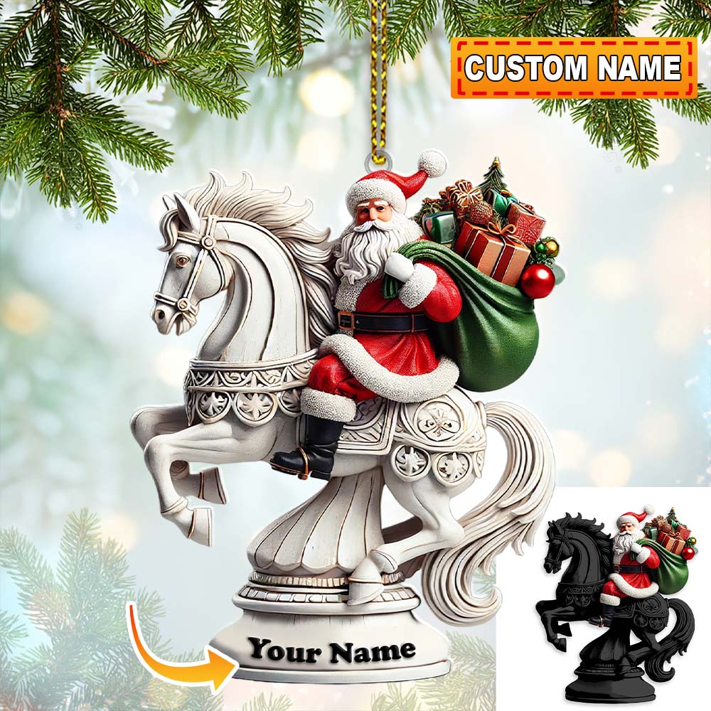 Blisscorners Chess Santa Christmas Ornament, Personalized Ornament2D Flat LM2211