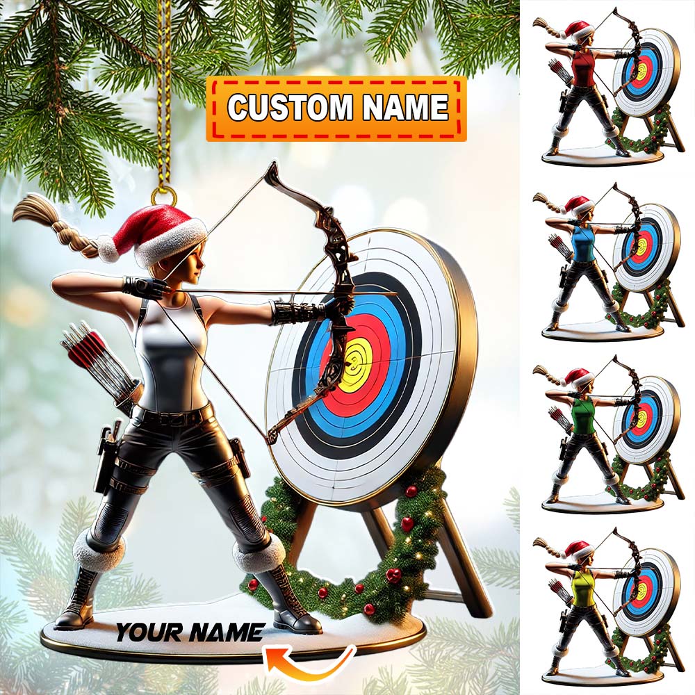 Blisscorners Custom Name Archery Christmas Ornament, Christmas Gift2D Flat LM2111