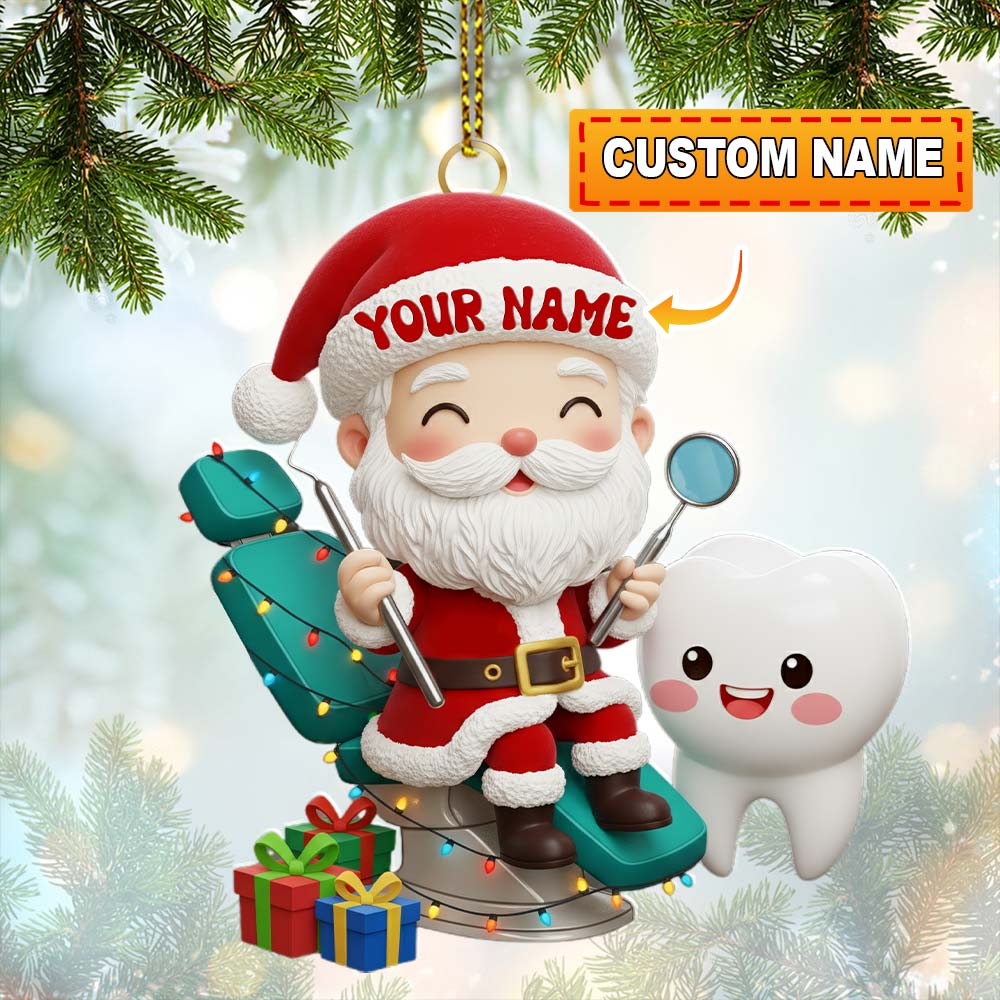 Blisscorners Christmas Dentist, Home Decor, Christmas Ornament, Personalized Ornaments2D Flat LM2111