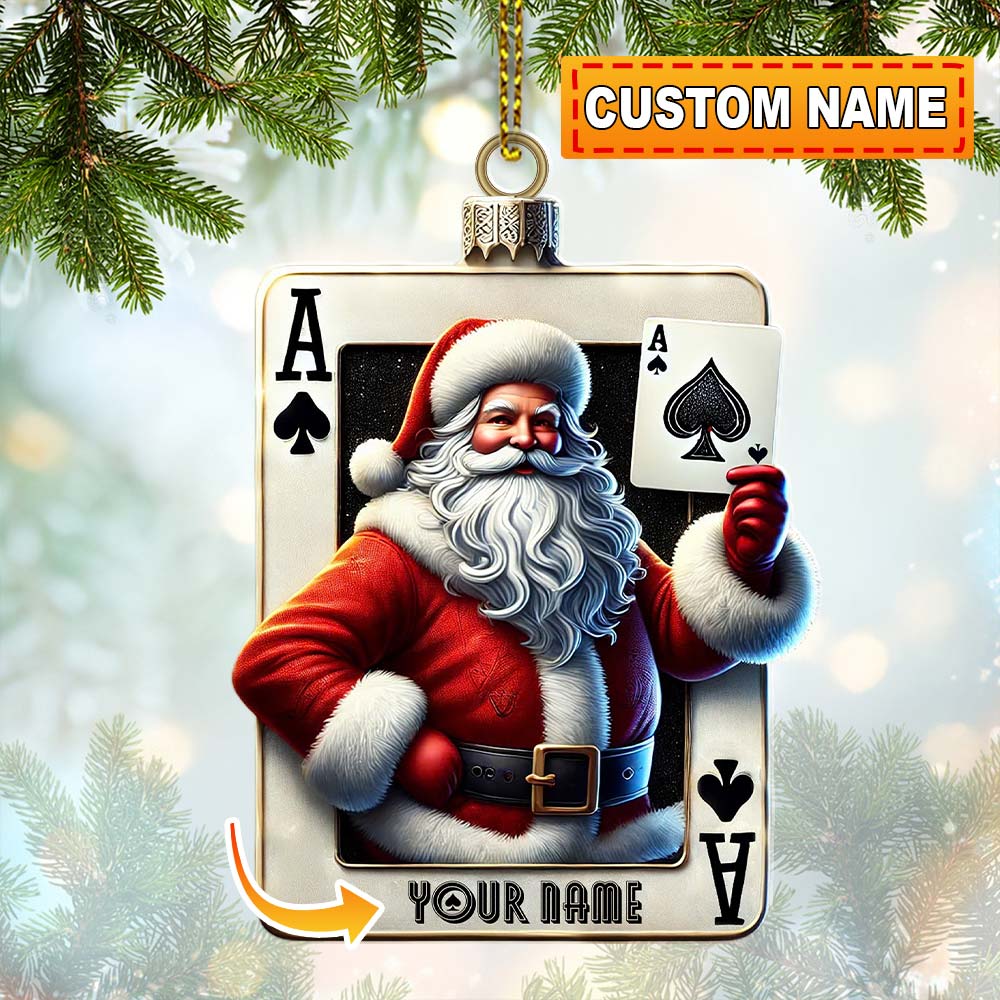Blisscorners Santa Poker Ornament, Personalized Ornament2D Flat LM2211