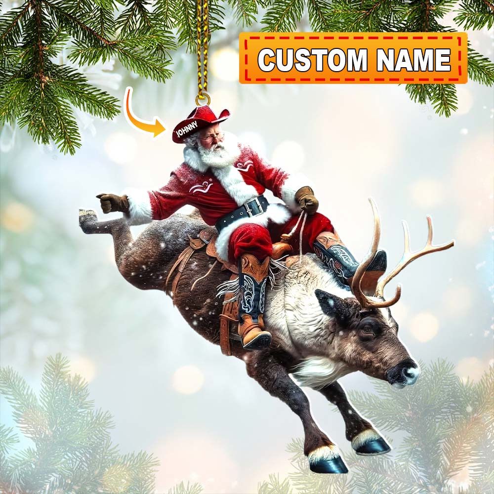 Blisscorners Custom Name Santa Winter Ornament, Santa Christmas Gift2D Flat LM2111
