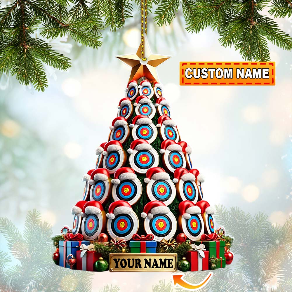 Blisscorners Custom Name Archery Christmas Tree Ornament, Christmas Gift2D Flat LM2211