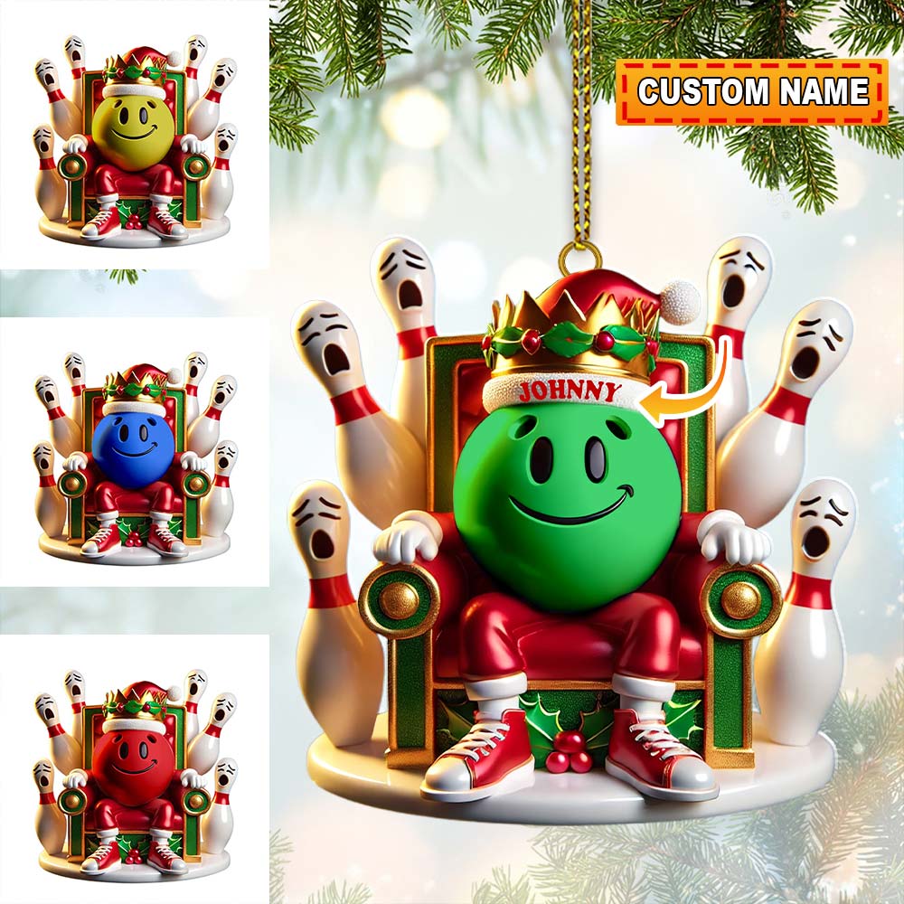 Blisscorners Custom Name Bowling Christmas Ornament, Bowling Lover Christmas Gift2D Flat LM2111