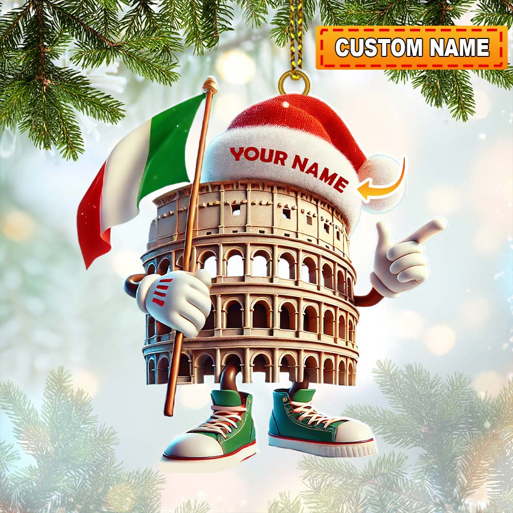 Blisscorners Custom Name Italy Ornament, Italy Lover Christmas Gift2D Flat LM2111