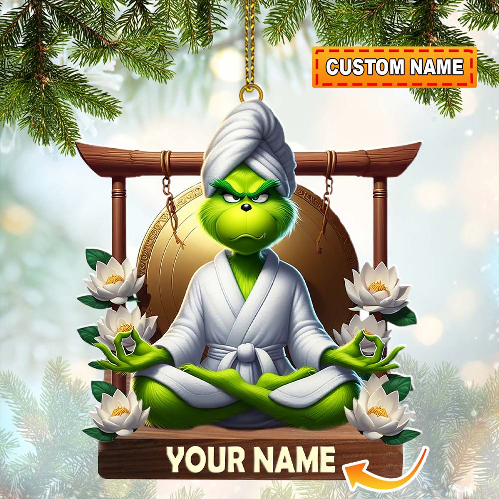 Blisscorners Custom Name Yoga Ornament, Yoga Christmas Decor2D Flat LM2111