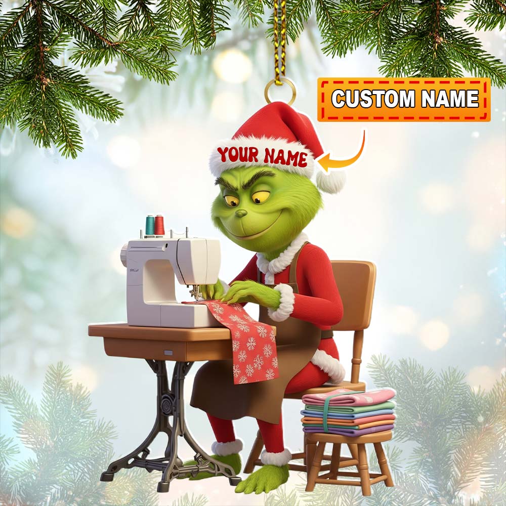 Blisscorners Sewing ELF, Home Decor, Christmas Ornament, Personalized Ornament2D Flat LM2111