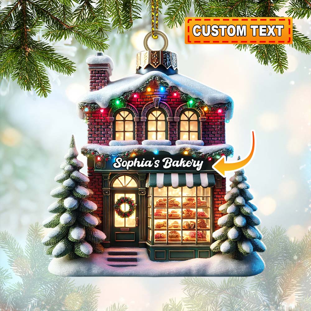 Blisscorners Custom Christmas House Ornament, Personalized Ornament2D Flat LM2211