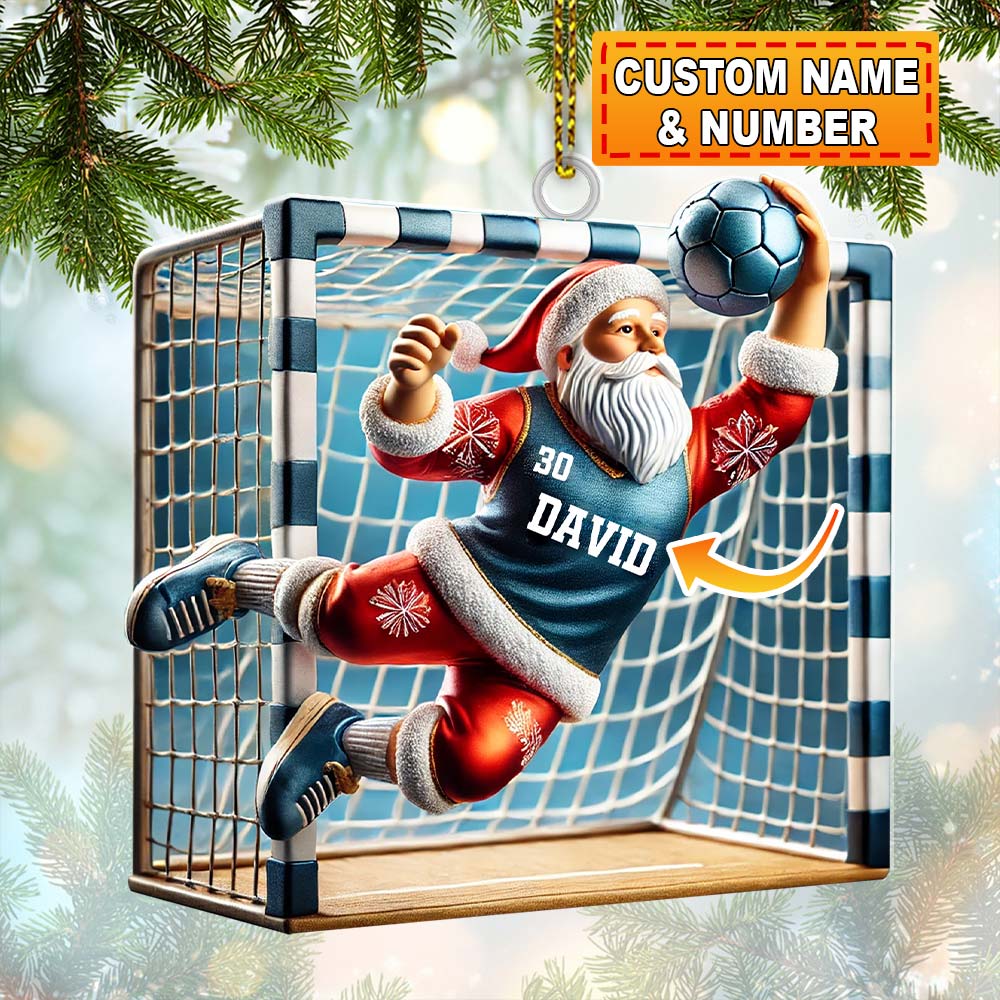 Blisscorners Custom Name and Number Soccer Ornament, Soccer Christmas Gift2D Flat LM2111