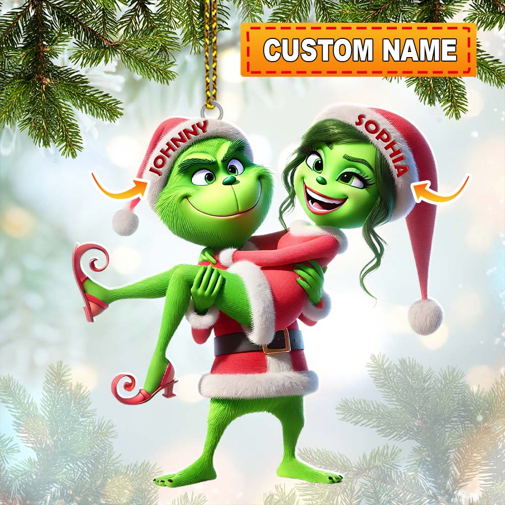 Blisscorners Custom Name Couple Christmas Ornament, Lover Christmas Gift32D Flat LM2111