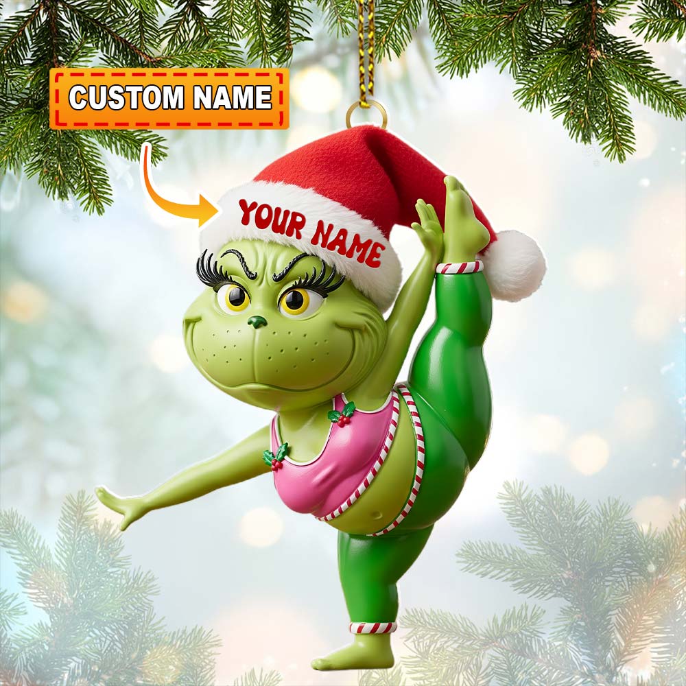 Blisscorners Christmas ELF Yoga, Home Decor, Christmas Ornament, Personalized Ornament2D Flat LM2111