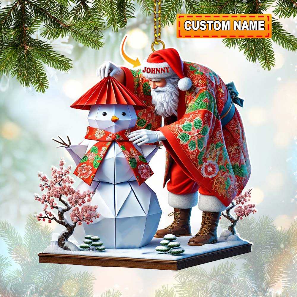 Blisscorners Custom Name Japan Santa Ornament, Japan Lover Christmas Gift2D Flat LM2111