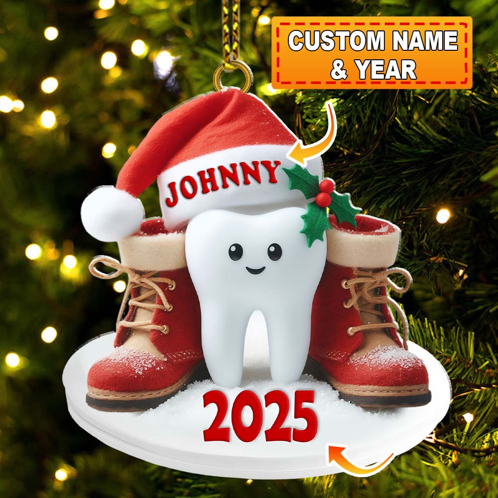 Blisscorners Custom Name Dentist Ornament, Dentist Christmas Gift2D Flat LM2111