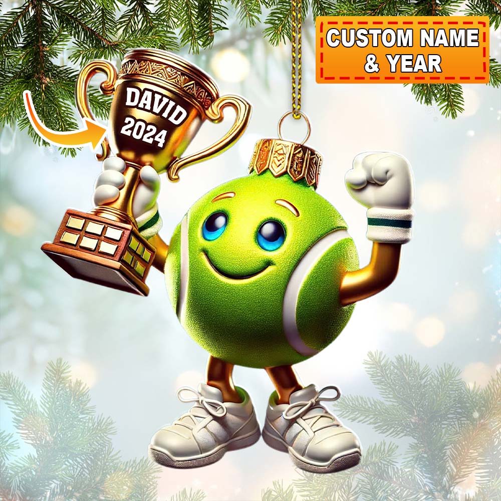 Blisscorners Custom Name Tennis Ornament, Tennis Lover Christmas Gift2D Flat LM2111