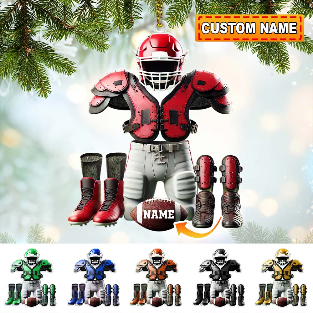 Blisscorners Custom Name Rugby Football Ornament, Rugby Football Lover Christmas Gift62D Flat LM2111