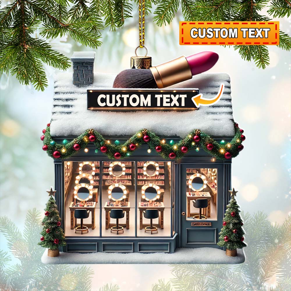 Blisscorners Custom Name Beauty Salon Ornament, Beauty Shop Christmas Decor2D Flat LM2111