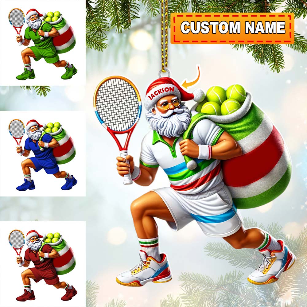 Blisscorners Custom Name Tennis Christmas Ornament, Tennis Christmas Gift2D Flat LM2111