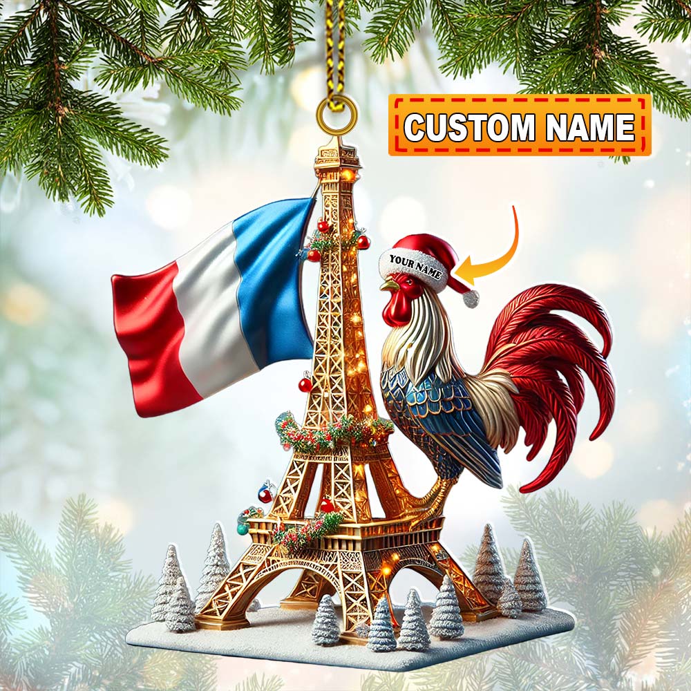 Blisscorners Custom Name France Ornament,  Christmas Gift for France Lover2D Flat LM2111