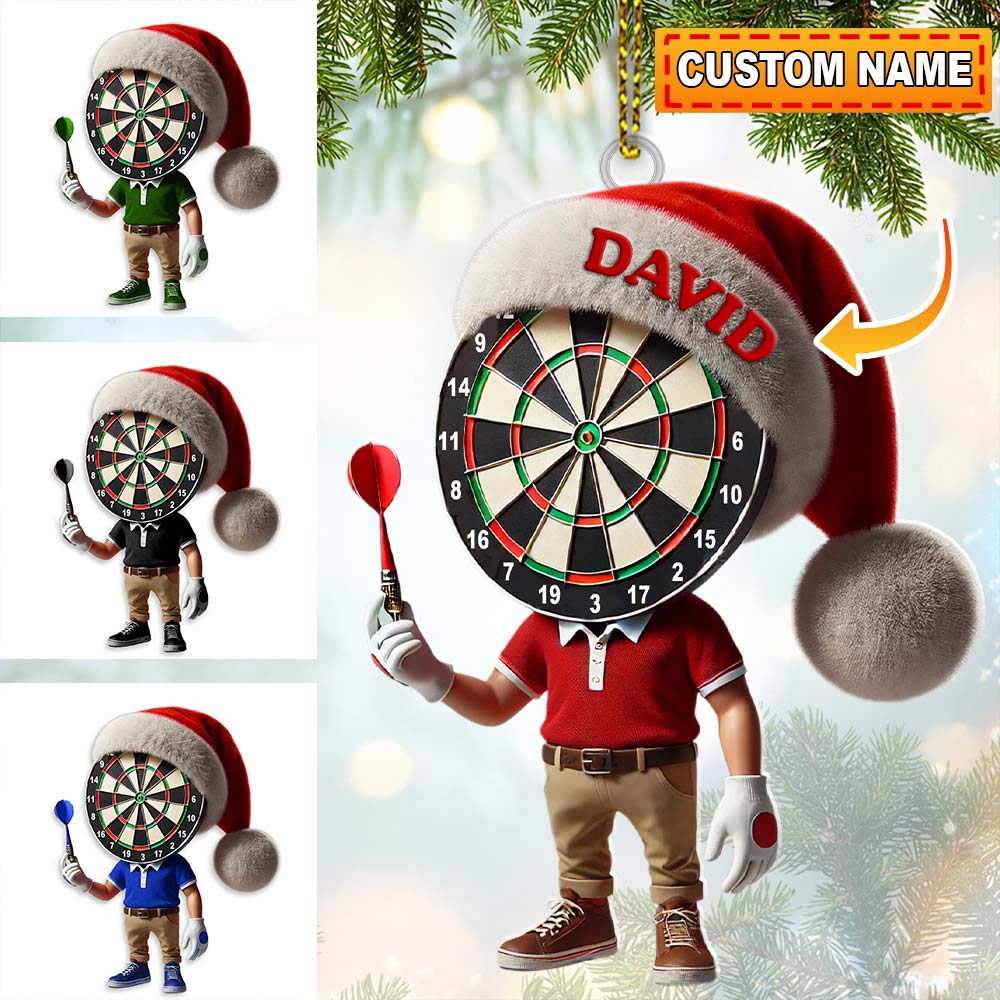Blisscorners Custom Name Dart Ornament, Christmas Gift Decoration2D Flat LM2211