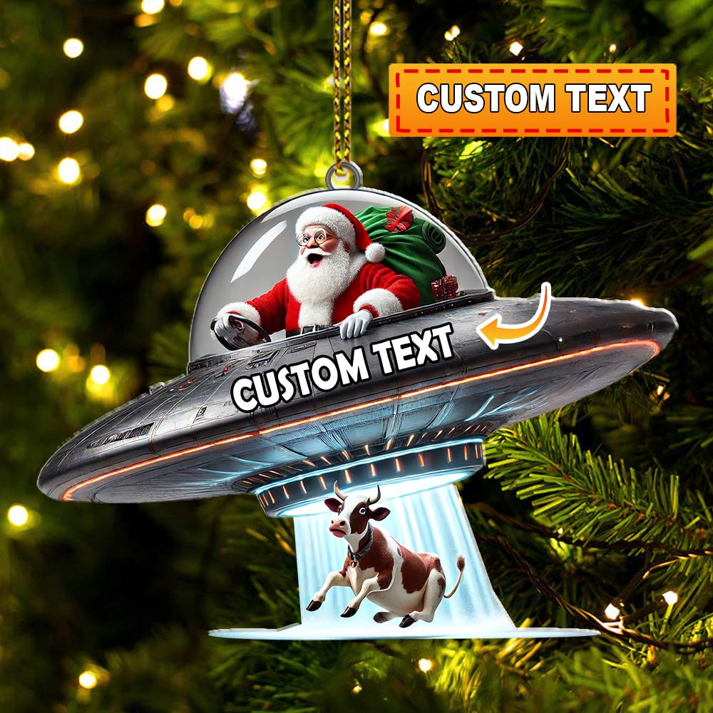 Blisscorners Custom Name Santa Ornament, Christmas Gift Decoration2D Flat LM2111